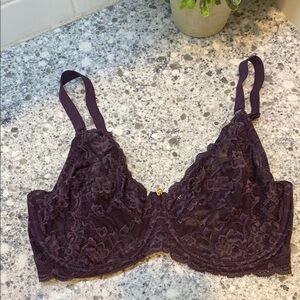 Essential Bodywear purple lace unlined underwire bra size 32 DDD or 32 F